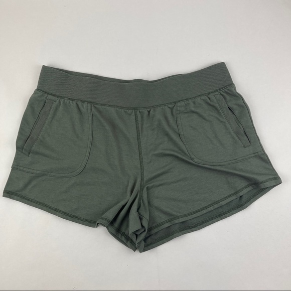 Athletic Works Shorts Womens XXL Green Elastic Waist Pockets - Picture 1 of 7